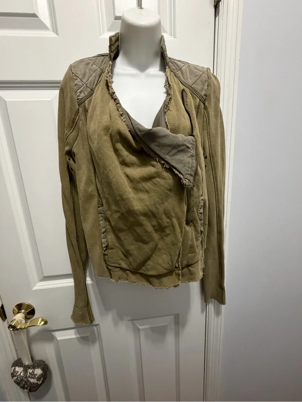 Free People Olive Green Wrap Jacket size sp